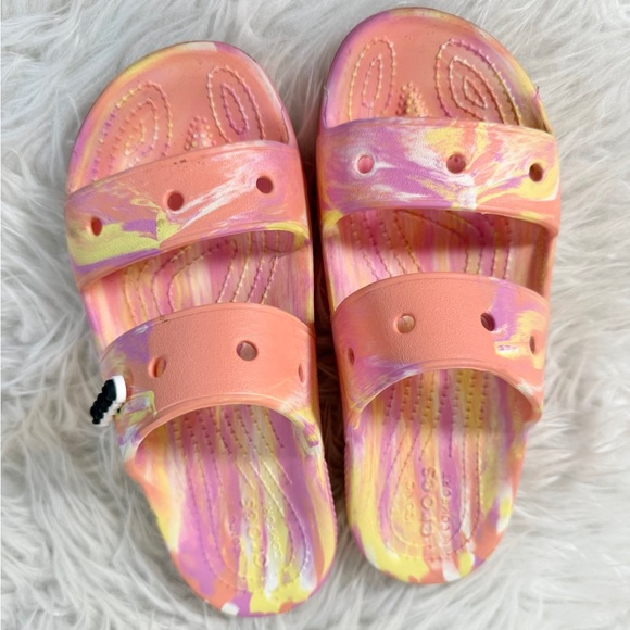 CROCS Shoes - CROCS Women’s Size 8/Men’s Size 6 Two Strap Marbled Sandals